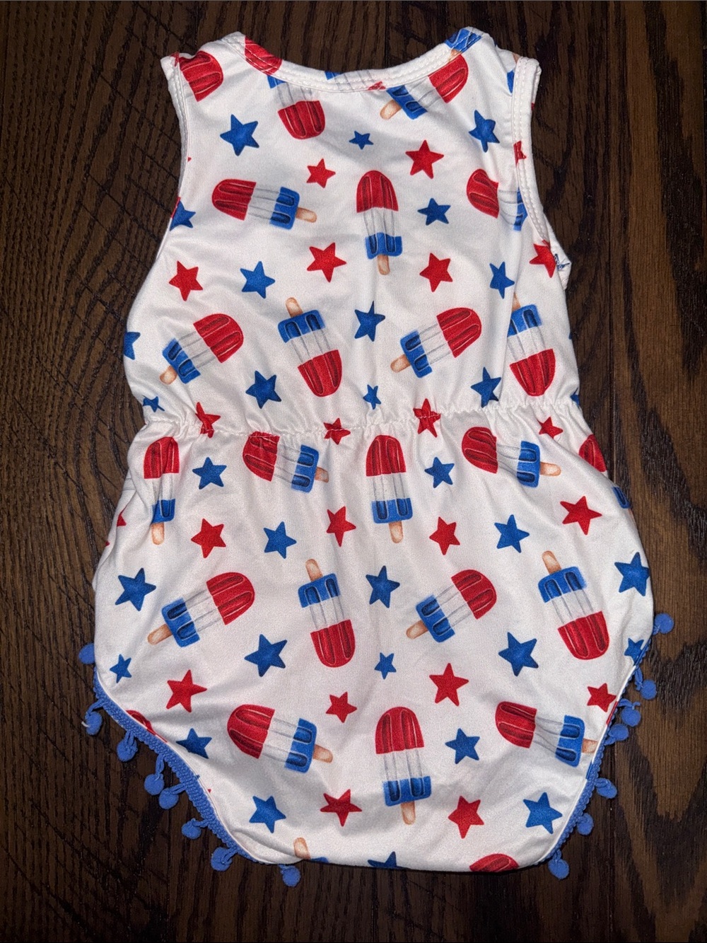 Bailey's Blossoms White Red & Blue Popsicle Romper - Kids - Picture 4 of 4